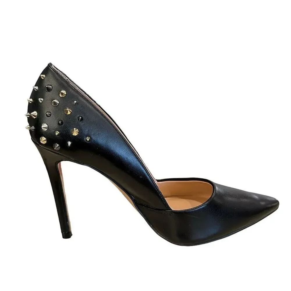 Mix No. 6 Women's Black Studded Stiletto Heels Size 7M Party Pumps 4” heels - Picture 2 of 11